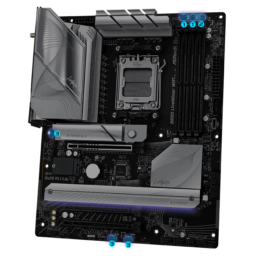 ASRock B850 Live Mixer WiFi AM5 ATX Motherboard - Newegg.com